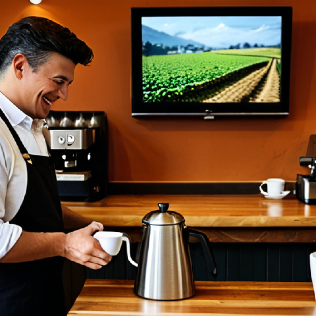 소비자의 브랜드 태도와 감정 경제학 - Storytelling & Coffee**

A heartwarming scene in a cozy Dutch cafe. A barista, fully clothed in prof...
